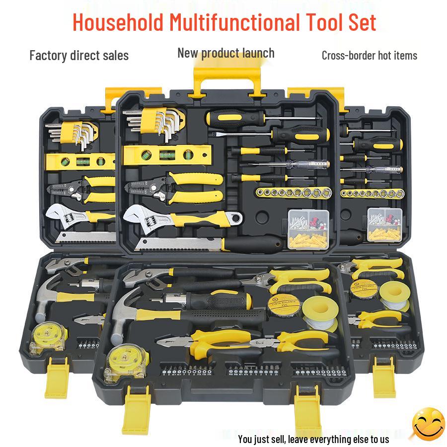 Electrician, Carpenter, Plumber Tool Set: Complete Combination Toolbox for Repairs