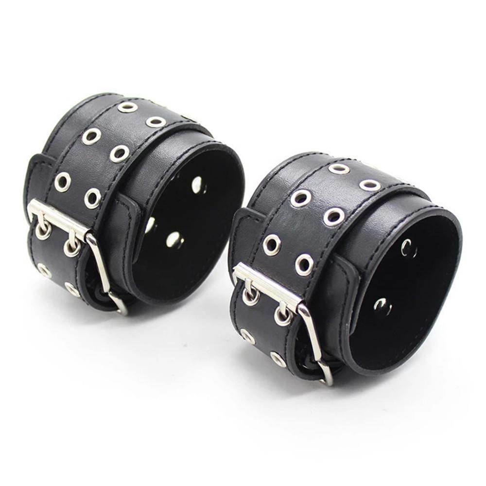 Women Sexy Lingerie Leather Bondage Restraints Slave Neck Collar Handcuffs Ankle Cuff Fetish Bdsm Adult Sex Toys for Couple