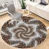 1pc Zebra Print Animal Office Round Area Rug, Indoor Mat Suitable ForOffice, Under Office Chairs Bedroom Living Room Home Decor, Room Deco q085