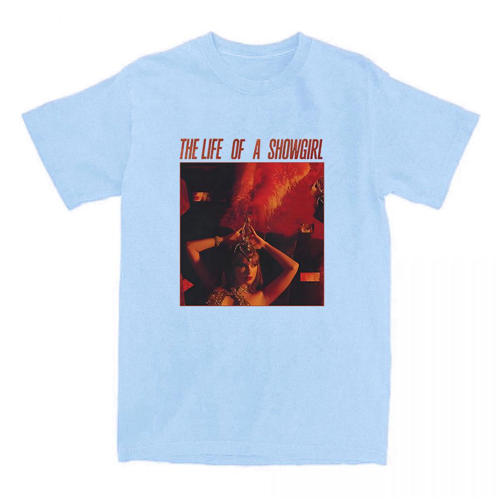 Album The Life of A Showgirl Printing T-shirt Short Sleeve Cotton O-neck Tshirts Casual Unisex Streetwear Women Men Clothing Tee