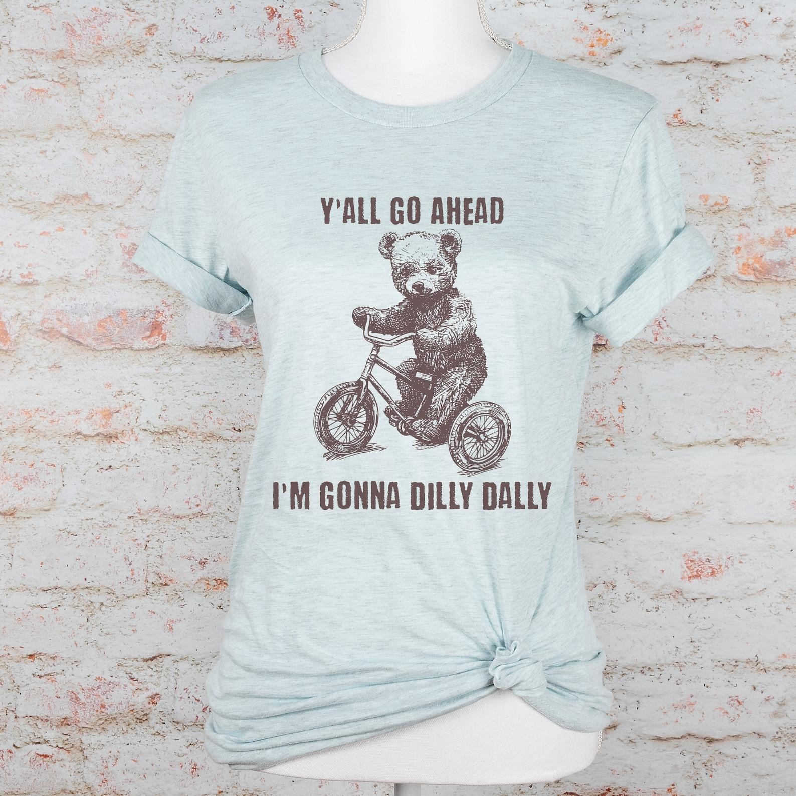 Funny Bear Graphic T-Shirt: Dilly Dally Retro 90s Tee 4XL