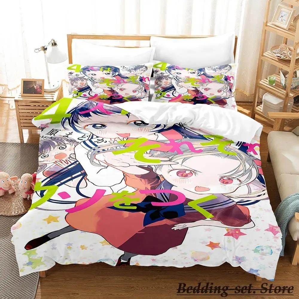 4 persone mentono ciascuna Set da letto Singolo Gemello Matrimoniale Queen King Size Set per letto Aldult Bambino Camera da letto Set Copripiumino Anime