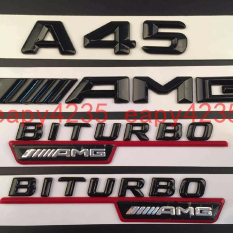 

Gloss Black A45 AMG BITURBO ///AMG Number Emblem Sticker