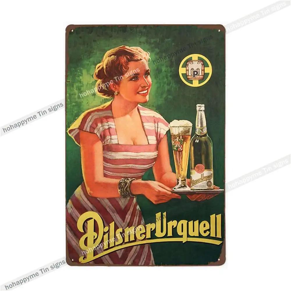 Pilsner Urquell Metal Wall Art Poster Belgium Beer Sign Vintage Bar Man Cave Club Tin Painting Decor Plaque Decoration 20x30cm