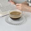 220ML Beaded Glass Beaded Dish Milk Coffee Cup Set Afternoon Tea Cup Transparent Concentrated Coffee Cup Coffee Table Decoration