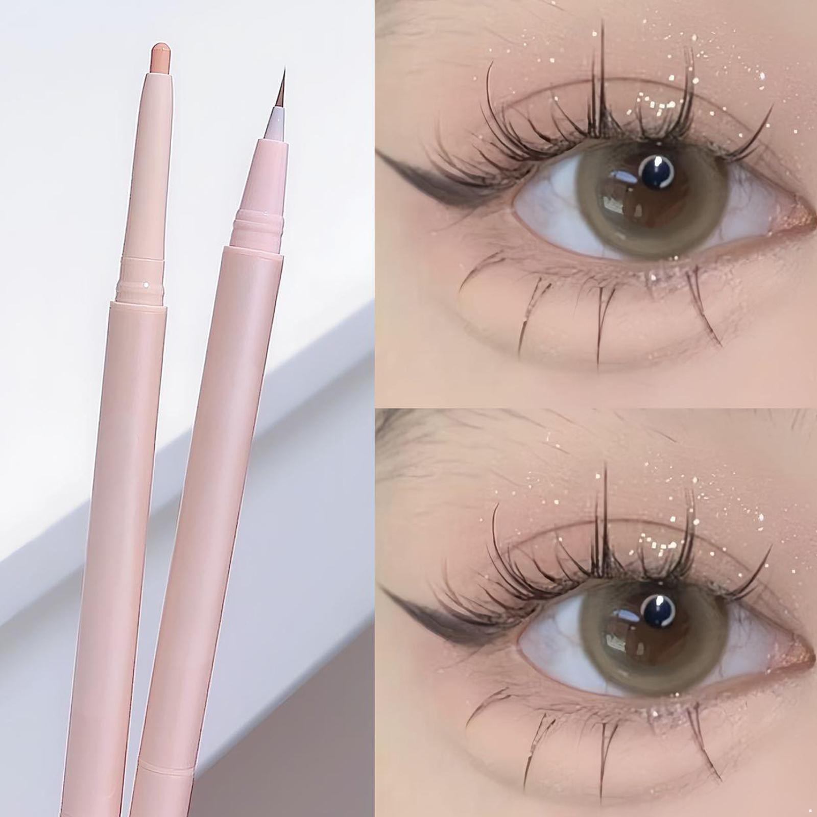 

Натуральный двухсторонний карандаш для макияжа, долговечный, не размазывающийся, с высоким блеском, шелковисто-гладкий, с осветляющим эффектом для глаз, питательный, 2 в 1 One Size