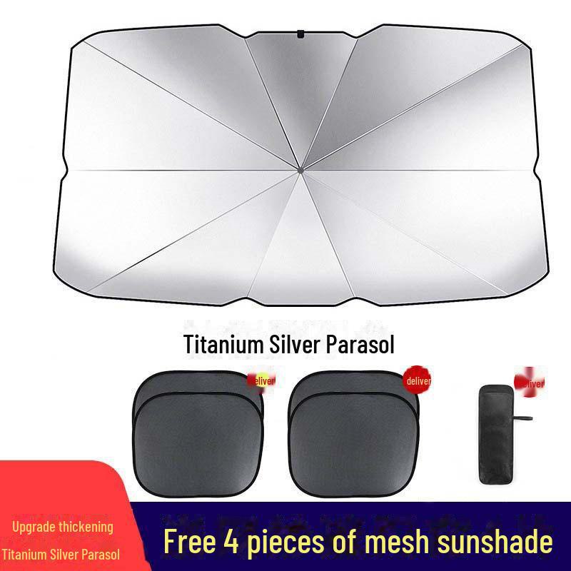 Umbrelă de soare pentru mașină - Husă termoizolatoare pliabilă pentru parbriz