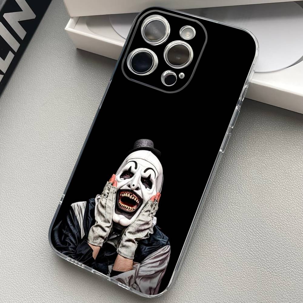 

The-Clowns-horrors-T-Terrifier Transparent Back Phone Case For iPhone 17 16 15 13 12 11 14 Pro Max Mini Plus Silicone Bumper iPhone 14 pro