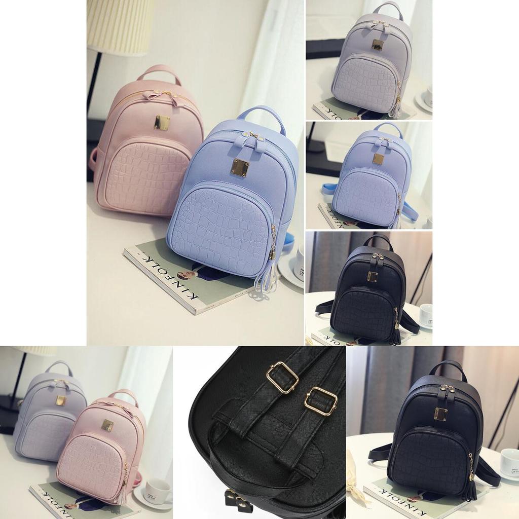 Elegant Women Pu Leather Braided Backpack With Adjustable Straps For Daily Use