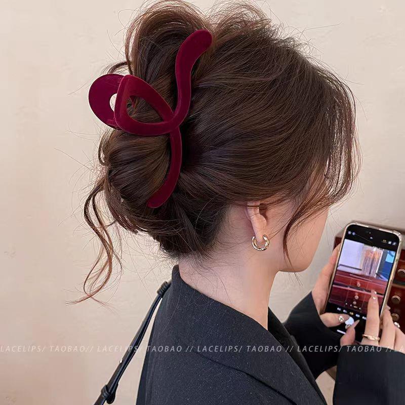 

Премиальная кофейная матовая шпилька для волос - большая универсальная заколка в форме акулы для элегантных причесок