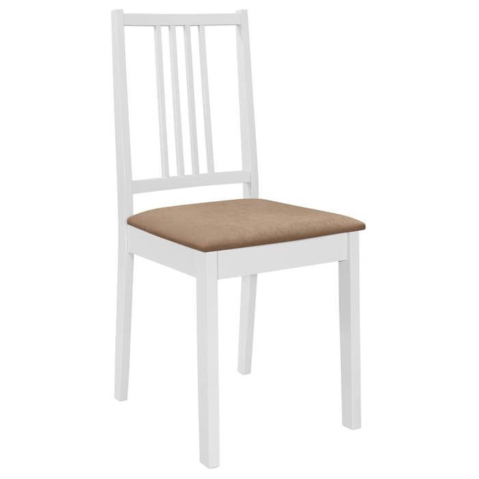 Chaises de salle à manger - Maison Exclusive - Lot de 4 - Bois massif - Coussin blanc crème