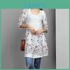 Elegant Plus Size Women Printing Long Sleeves Mini Dress T Shirt Tunic Autumn S-5xl