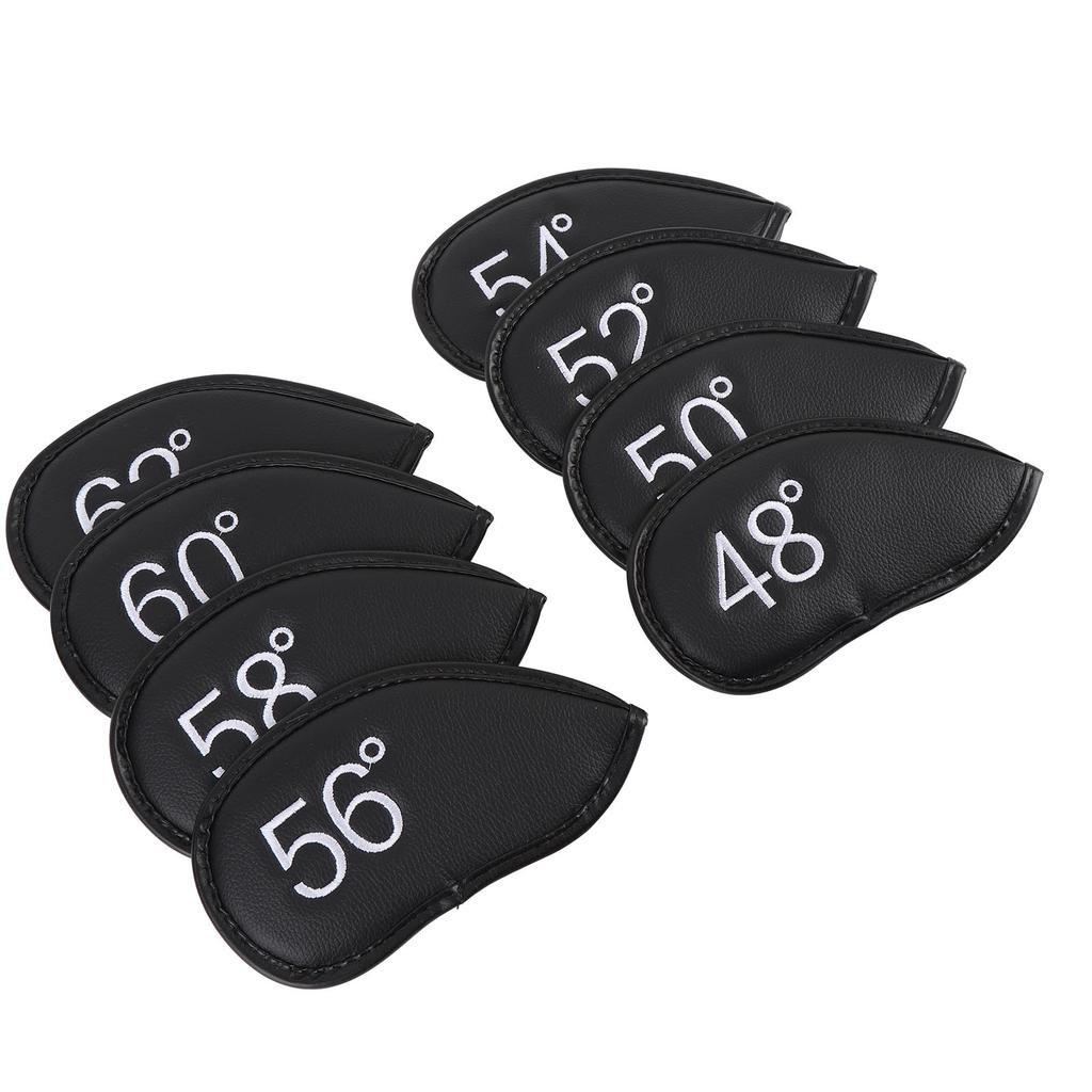 8PCS Wedge Irons Club Head Cover PU Leather Club Iron Headcover 48° 50° 52° 54° 56° 58° 60° 62° Loop