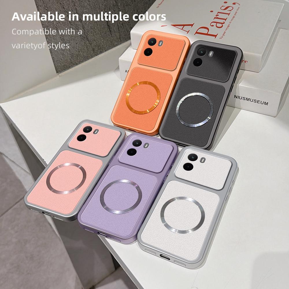 For XiaoMi POCO M7 4G Case New Lychee Pattern CD Magnetic Ring Ultra-Thin Cover For MI Poco m7 4G Shockproof Bumper Funda