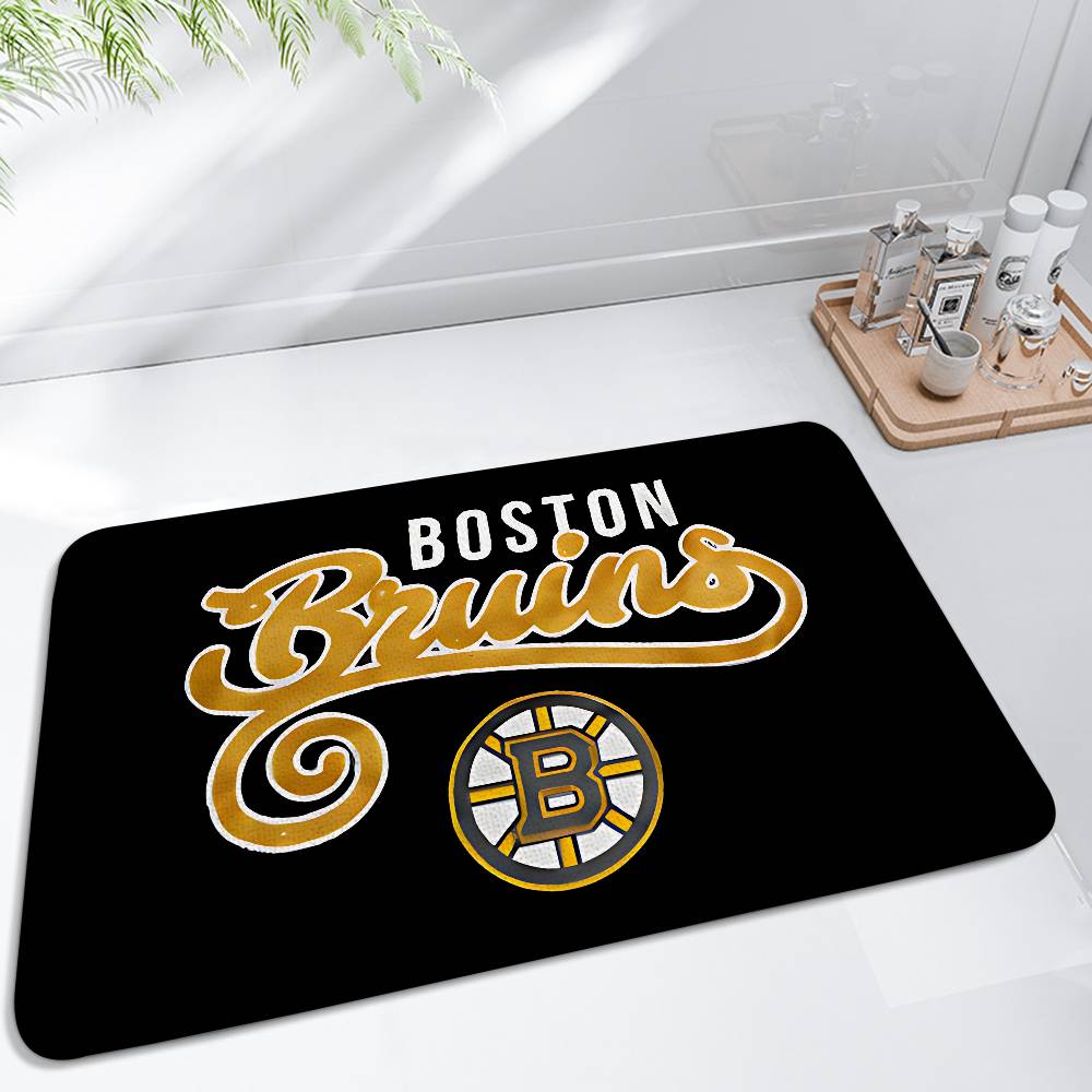 Alfombrillas B-Boston-B-Bruins Alfombra para Lavadero en Casa Alfombra para Decoración de Sala de Estar Zona de Salón Felpudo Antideslizante Felpudo de Entrada