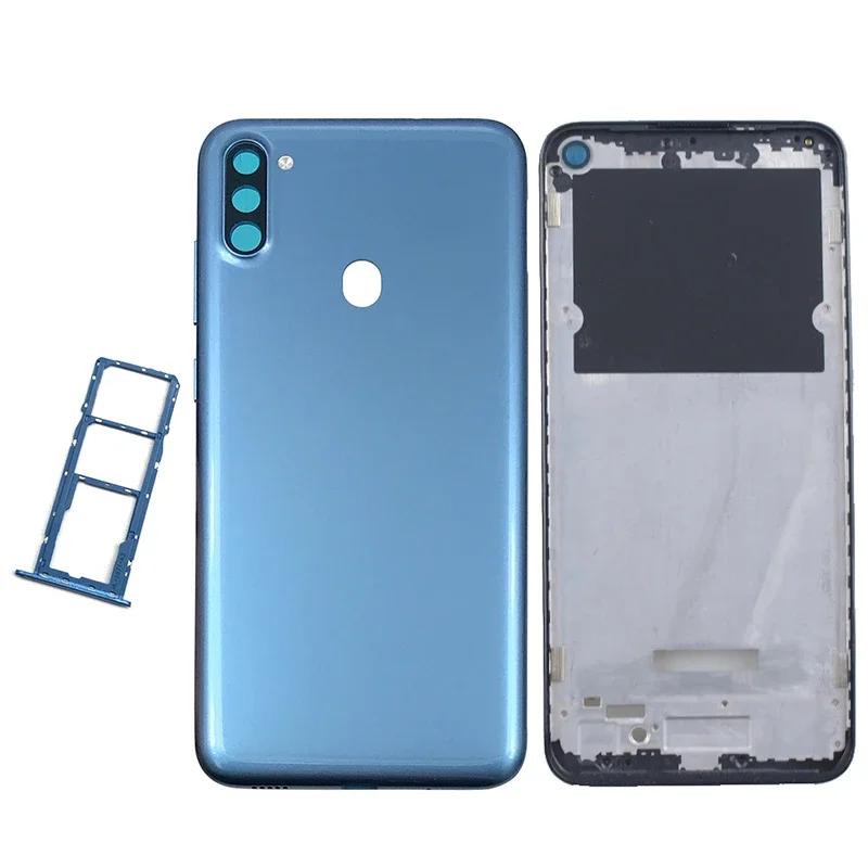 Housing For Samsung Galaxy A11 A115F A115F/DS Housing Middle Frame Cover Back Panel Rear  With SIM Card Tray