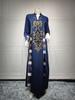 AB052 Women's Embroidered Striped Abaya - Middle East Arabic Muslim Robe