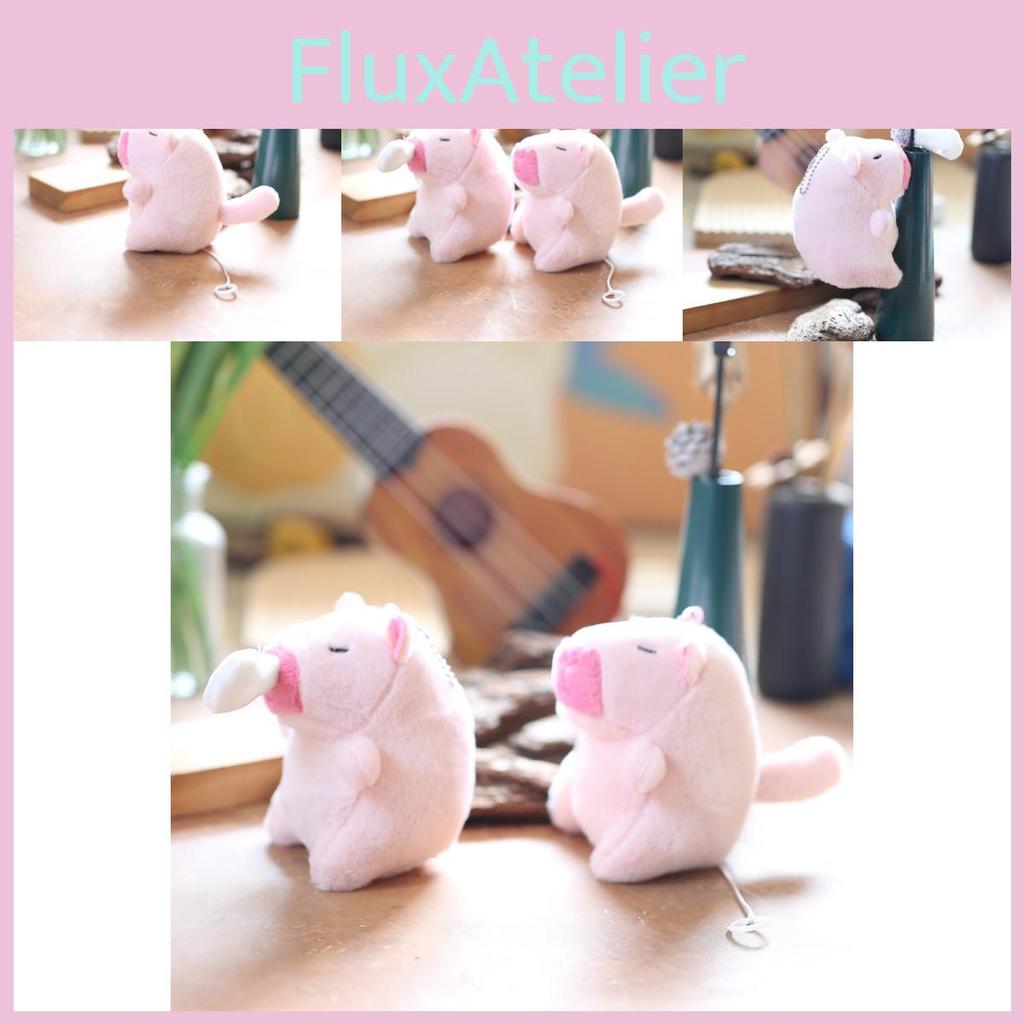 Cute Capybara Stuffed Animal Keychain With Plush Soft Filling And Wagging Tail