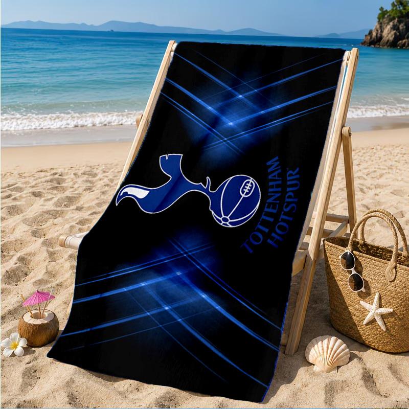 Toalla de Playa de Microfibra con Diseño de Escudo de Club, Suave y Absorbente, Secado Rápido, Ideal para Viajes de Verano, Esencial para la Playa, Piscina