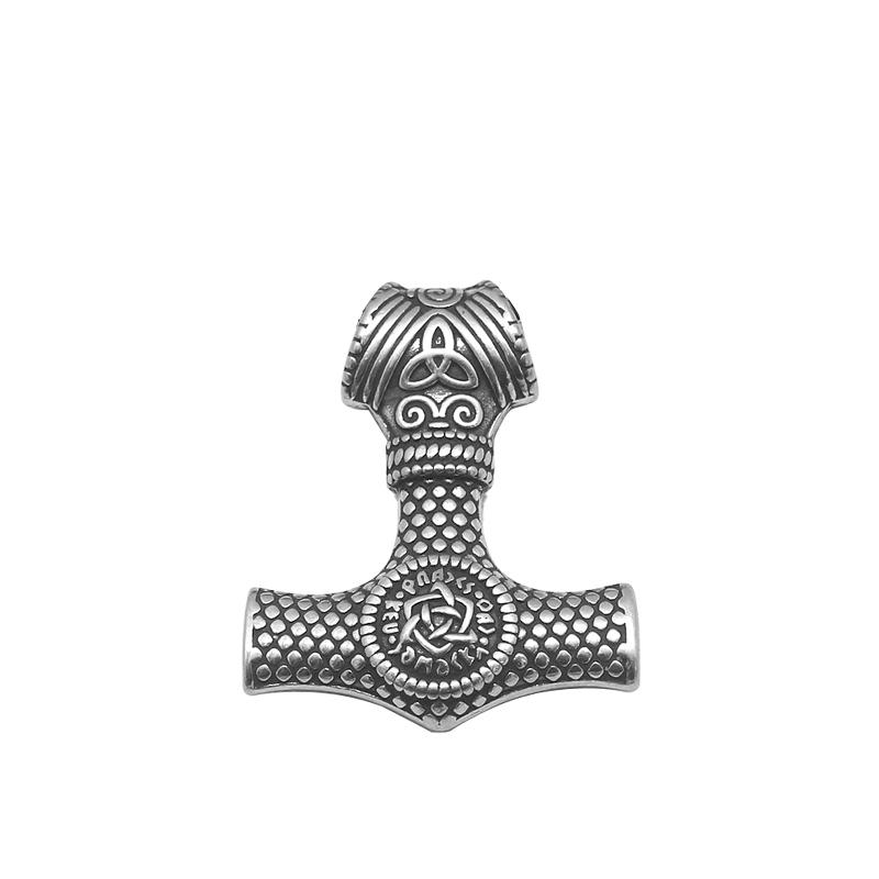 Vikings Thor Hammer Pendant Stainless Steel Mjolnir Necklace Nordic Rune Vegvisir Jewelry Popular Norse Scandinavian