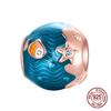 copper Compatible With Authentic Bracelets Charm Jewellery Do It Yourself Blue Clip Bead Charms Galaxy Starry Sky Collection Pendant Moon Dangle
