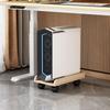 Movable Wooden Desktop Computer Chassis Tray with Wheels for Under-Desk Storage