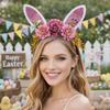 Colorful Rabbit Ears Headbands Non-slip Happy Easter Headdress Cosplay Headbands  Party Supplies