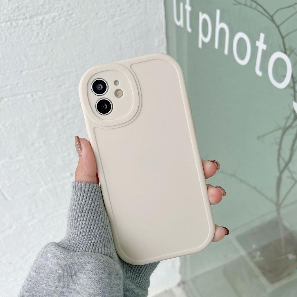 Lammleder Materialhülle für IPhone 16 Big Eyes Mattierte Gerillte Leder Handyhülle für IPhone 13 Schutzhülle