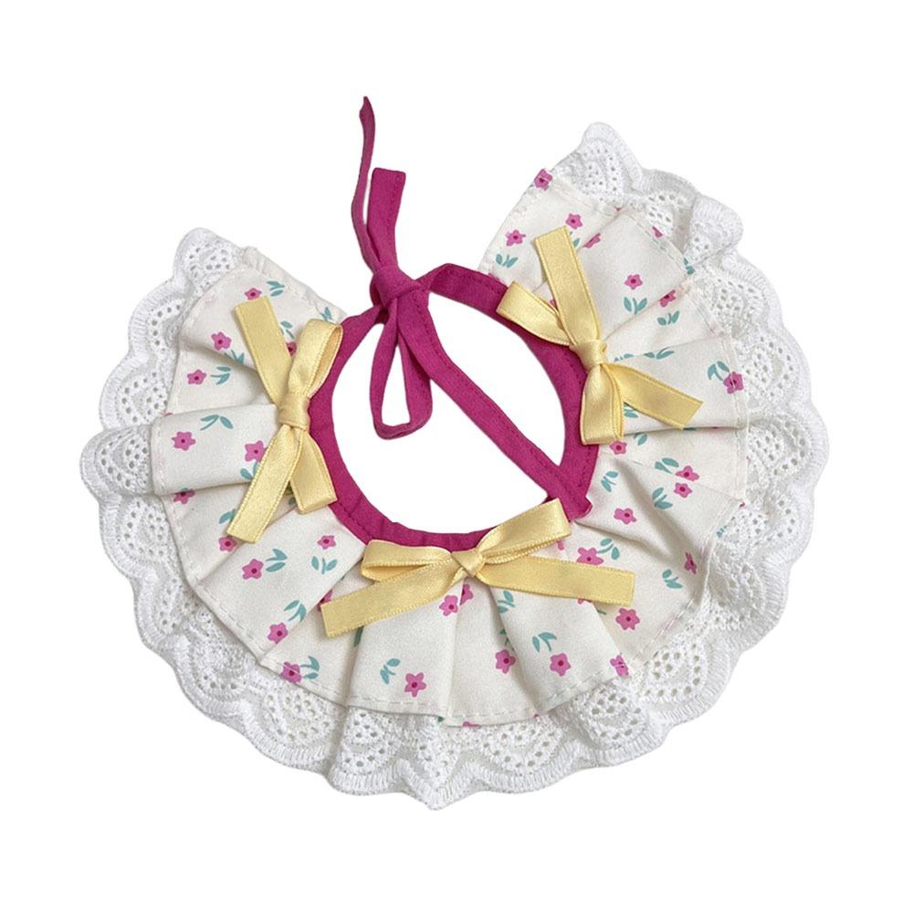 Floral Pattern Pet Bib Dress-Up Accessory Cloth Neckwear New Plush Toy Bib Plush Toy Accessories