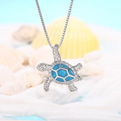 Huitan Niedliche Schildkrötenanhänger Box Halskette Lieblich Trendig Ästhetisch Exquisite Accessoires für Frauen Zarter Süßer Tierschmuck