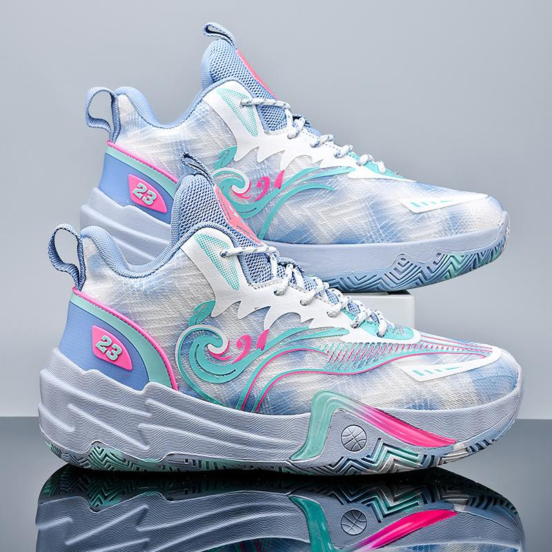 Large size 2025 new spring and autumn basketball shoes men's middle help running sports shoes students outdoor actual combat sneakers