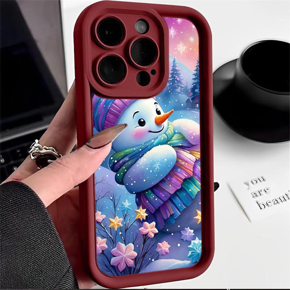 N116 Merry Christmas Happy New Year art Soft Angel Eyes Phone Cases for Samsung S23 S24 Ultra S21 FE A54 A34 A13 A14 A06 A24 Realme12 Shockproof Cover