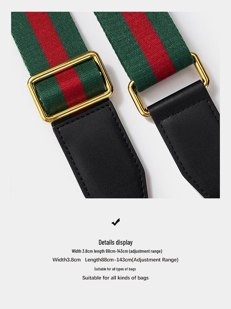 Versatile Single Shoulder Crossbody Bag Strap: Red-Blue Wide Design with Adjustable Red-Green Webbing