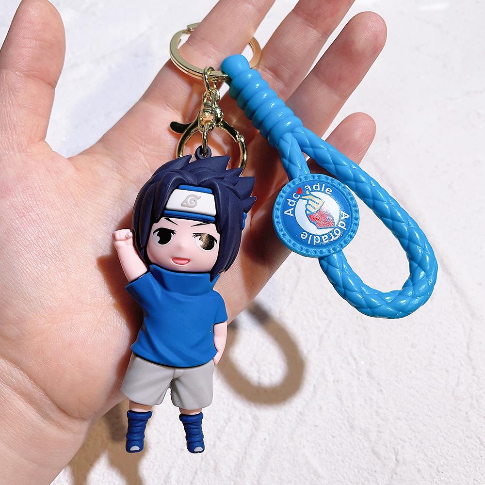 Cartoon PVC Naruto Anime Peripheral Toy Doll Keychain Naruto Silicone Figure Car Key Chain Christmas, Halloween Gift