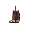 Burberry TB Exclusive Logo Lock Series Drawstring Closure Checkered Cotton And Leather Bucket Bag Mini Women bags Deep-Walnut-Brown 80662131