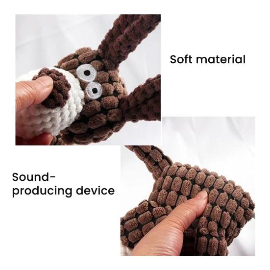Squeaky Plush Dog Toy Tear-resistant Dog Chew Toy Cute Animal Shapes Dog Dental Cleaning Toy for Small Medium Large Dogs