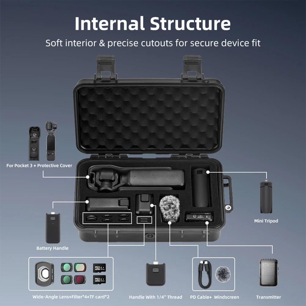 For DJI Osmo Pocket 3 Carrying Case Travel Storage Bag Waterproof Hard Box Portable Action Camera Accessories Protective Case