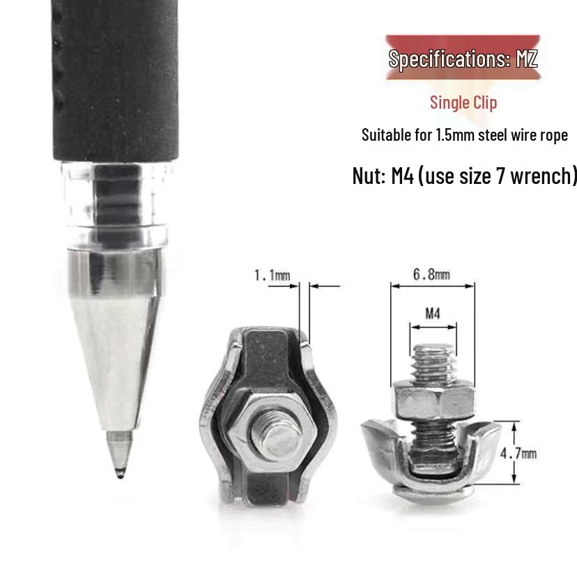 304 Stainless Steel Wire Rope Clamp and Tightener Set