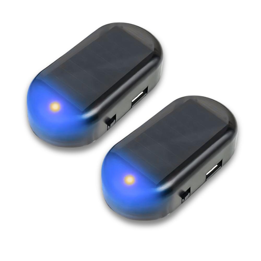 

Светодиодная сигнализация на солнечной батарее, мигающий световой сигнал для автомобиля, красный/синий 2-Pack синий