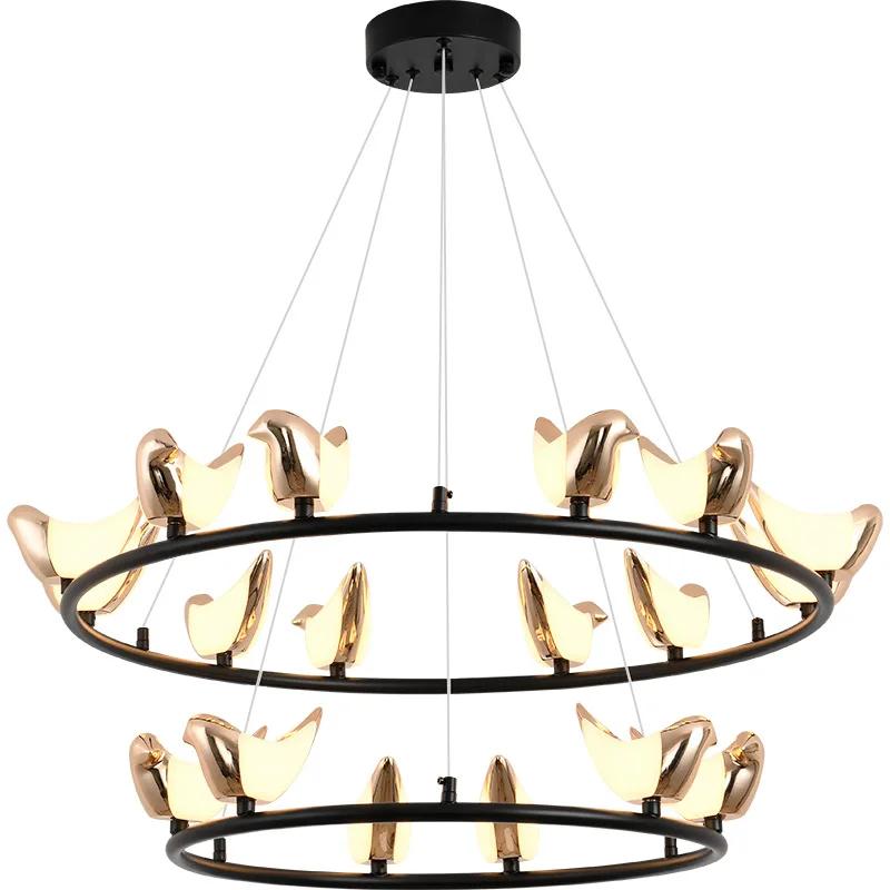 Creative Bird Pendant Lamp Light Modern Hallway Stair Wall Sconce Mounted Bedroom Bedside Chandelier Designer Decor Fixture