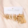 10Pcs Exaggerated Geometric Block Drop Earrings Korean Imitation Zircon Hoop Earrings Set Elegant Women's Daily Party Zircon