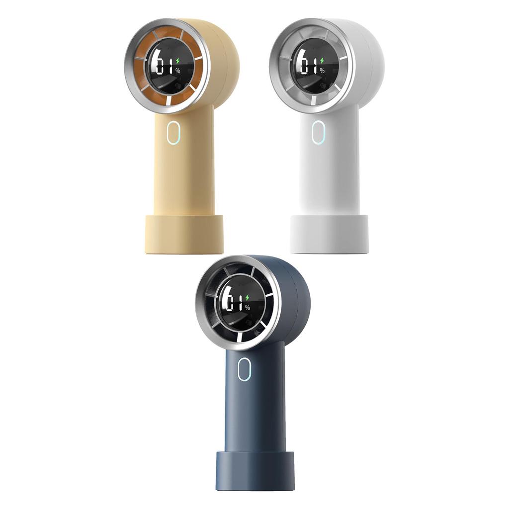 Small Table Fan Cute Design Display Electricity In Real Time Mini Hand Held Fan for Fishing Home Office Indoor Outdoor Barbecue