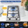 Gas Hob 2Burners, 30 Cm Stainless Steel Gas Hob with Automatic Flame Protection 4200 W, Natural Gas and Propane Gas,GH3020SS2E1E