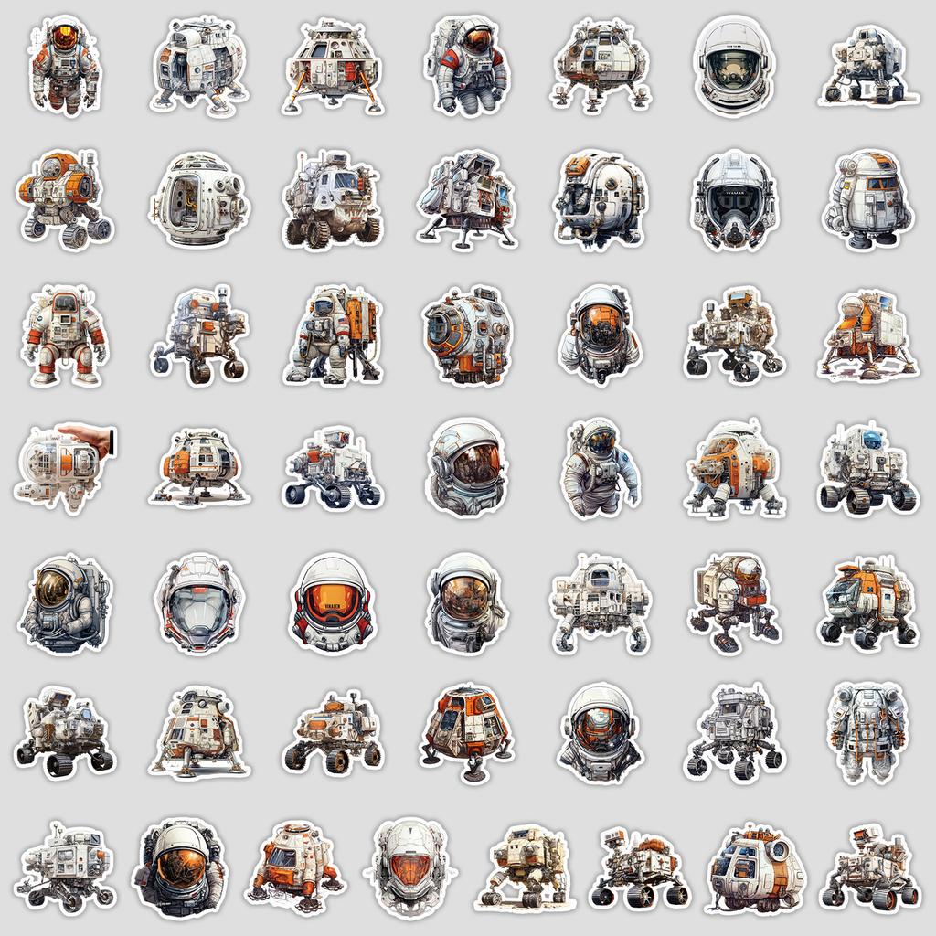 50 Nordic Style Aerospace Equipment Series Graffiti Stickers Suitcase Waterproof Decorative Stickers Creative Stationery Stickers