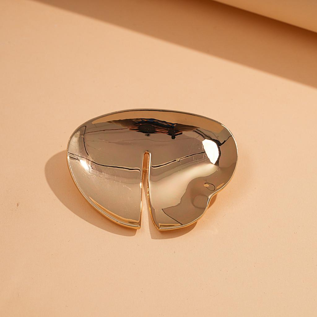 Artistic Abstract Geometric Brooch Alloy Glossy Irregular Shape Tarnish Resistant Versatile Pin Smooth Touch for Daily Wear