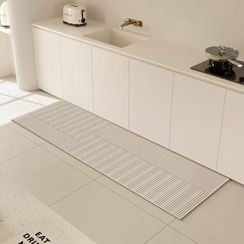 Simple Kitchen Carpet Water Absorbent Anti-Slip Long-Strip Bathroom Floor Mat Balcony Floor Mat Home Decoration