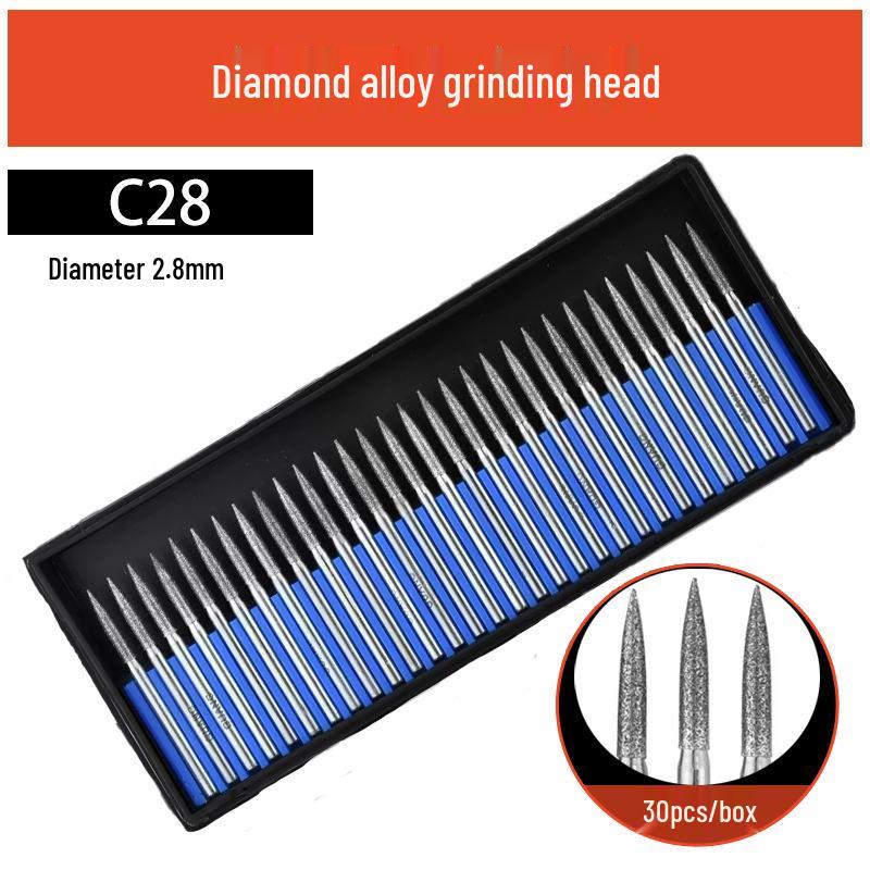 3mm Diamant-Karborund-Schleifkopf für Elektro-/Druckluftschleifer - Kugelförmige Nadel zum Gravieren & Aufbohren