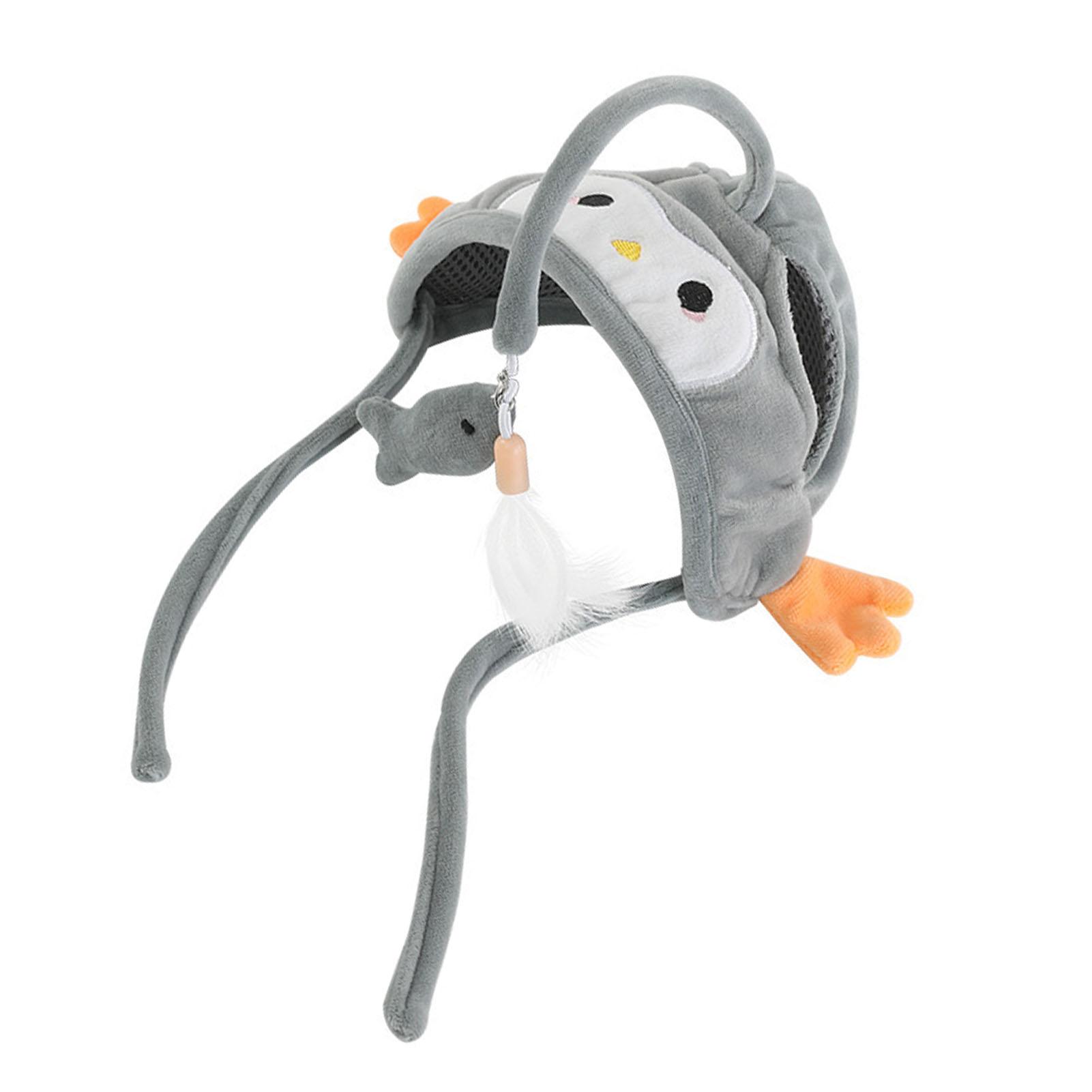 

Іграшка-дразнилка для котів Паличка Капелюх Інтерактивна Весела Знімає Нудьгу Довга Палиця Кріпиться на Голову Махалка для Кошенят Котів Сіра Маленька