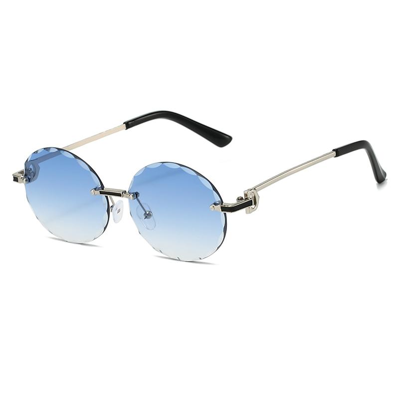 Vintage Rimless Round Metal Sunglasses Women Men Fashion Luxury Brand Designer Sun Glasses Leisure Travel Lady Man Eyewear Uv400