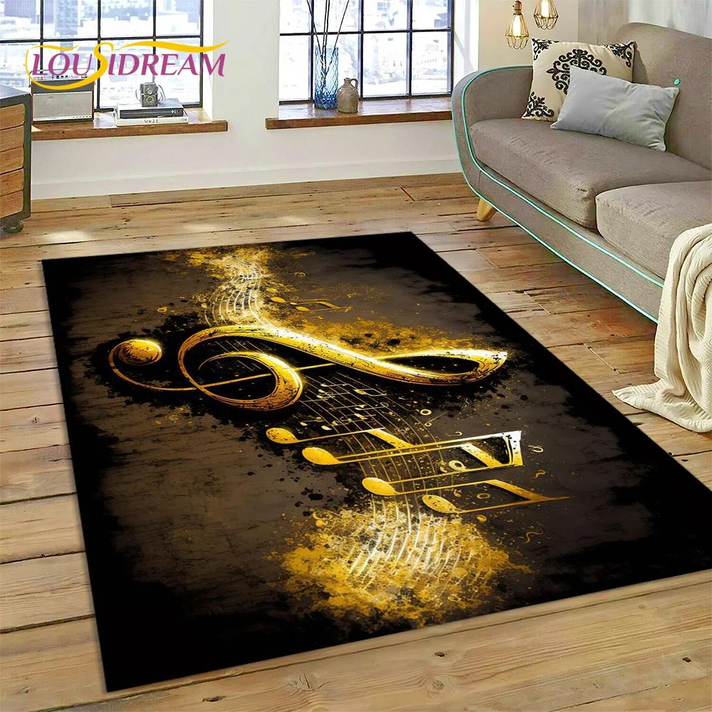 

Барвиста музична нота Мультфільм Килимок для дому Вітальня Спальня Диван Придверний килимок Декор, Дитячий килимок Нековзкий килимок 70x100cm